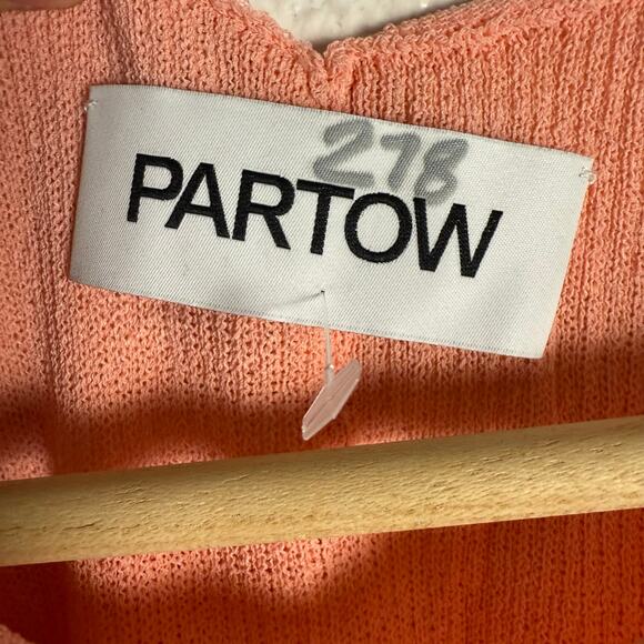 Partow Coral Pink Knit Sleeveless Round Neck Tank Top Size Medium - Picture 7 of 7